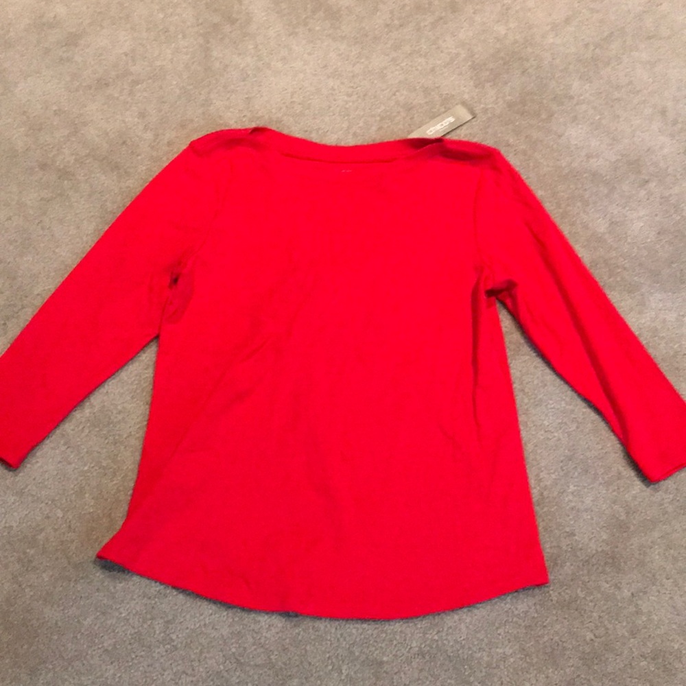 Chico’s Bailey Boatneck 3/4 sleeve knit shirt